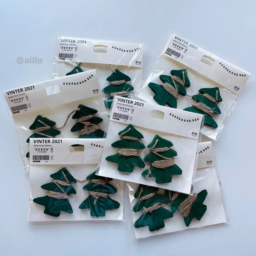 IKEA VINTER 2021 Garland, handmade Christmas tree shaped, green, 2 yard